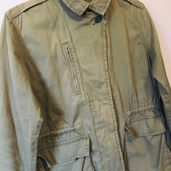 Army Green Cotton Military Utility Jacket - Picture 8 of 16